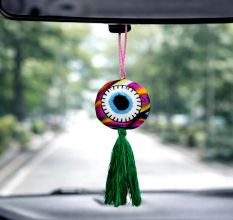 Handmade Printed Evil Eye Tassel Charm